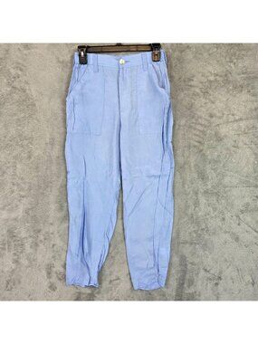 R.G. KANE Pants Womens XS Blue Twill Ankle Tapered Relaxed Casual Pockets USA